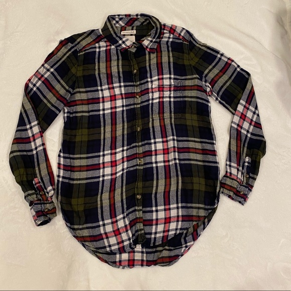 American Eagle ⭐️2/$25⭐️ green/red/navy flannel - Picture 1 of 7